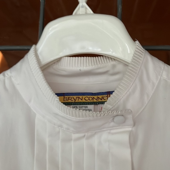 Vintage Bryn Connelly | Stand Collar Blouse w/ pleated front Puff Sleeves - Picture 4 of 11